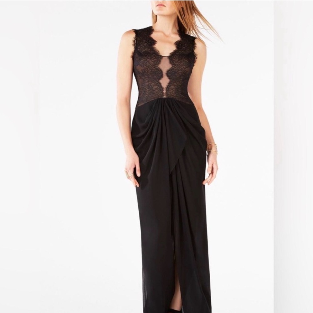 Elegant Black Lace Evening Gown